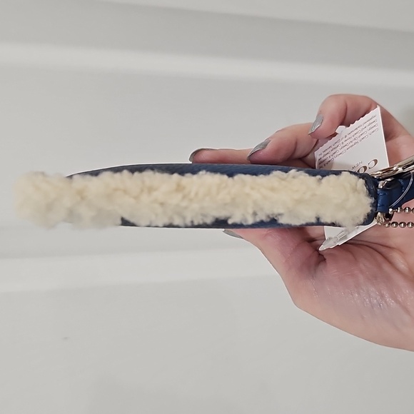 Coach Blue Wristlet with Shearling Trim - Picture 8 of 13